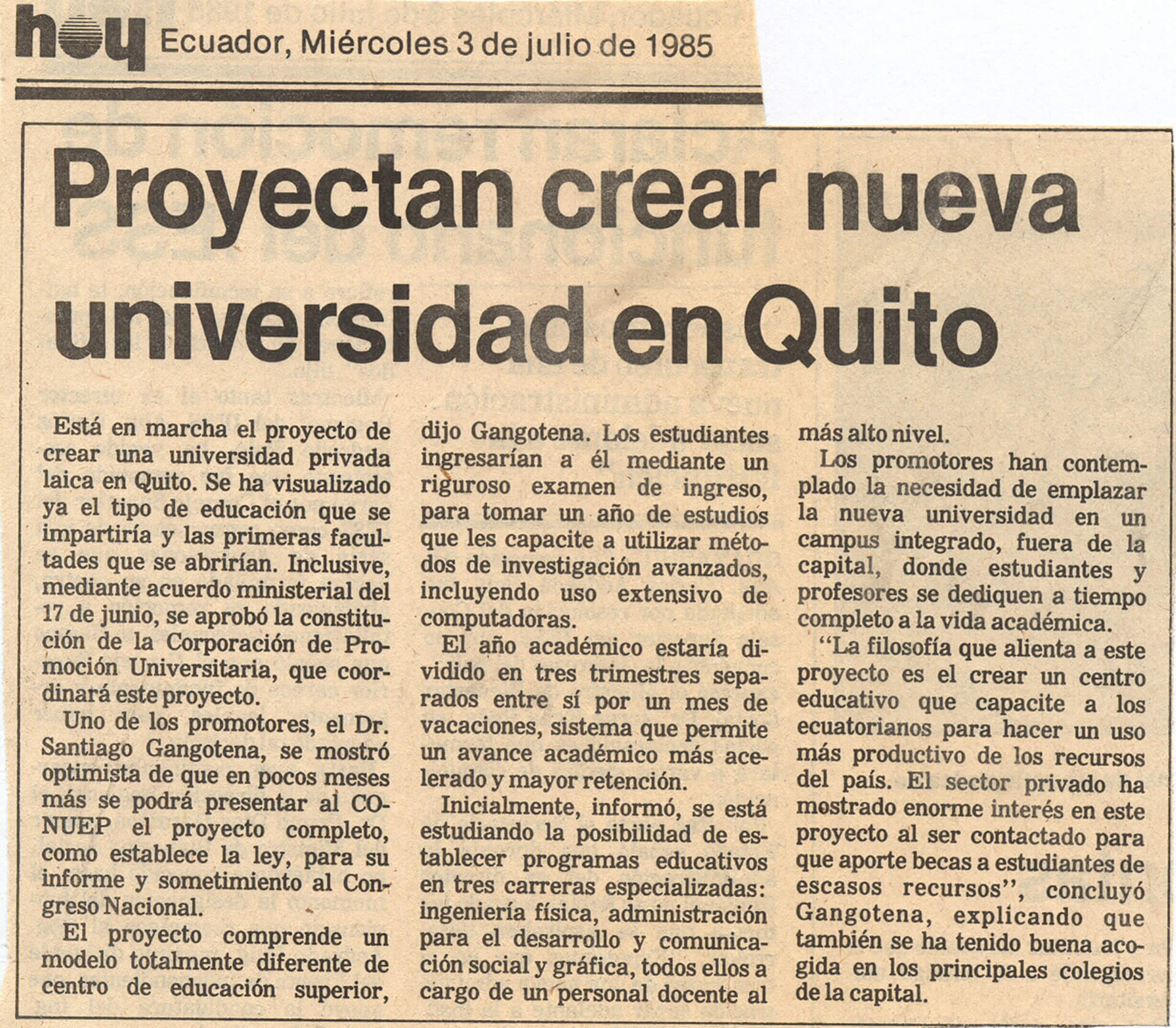 Proyectan crear la universidad