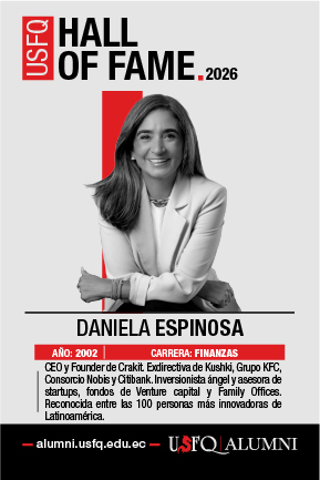 Hall of Fame 2026 USFQ Alumni: Daniela Espinosa, Finanzas (2002)