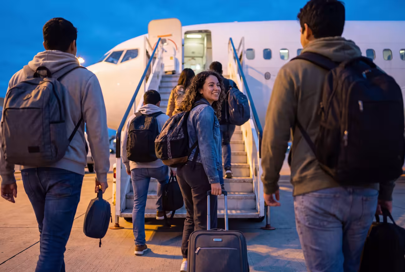 estudiante viajando
